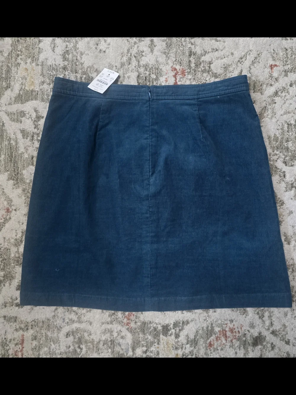 J. Crew Corduroy Teal Button-Front Mini Skirt NWT Size 8